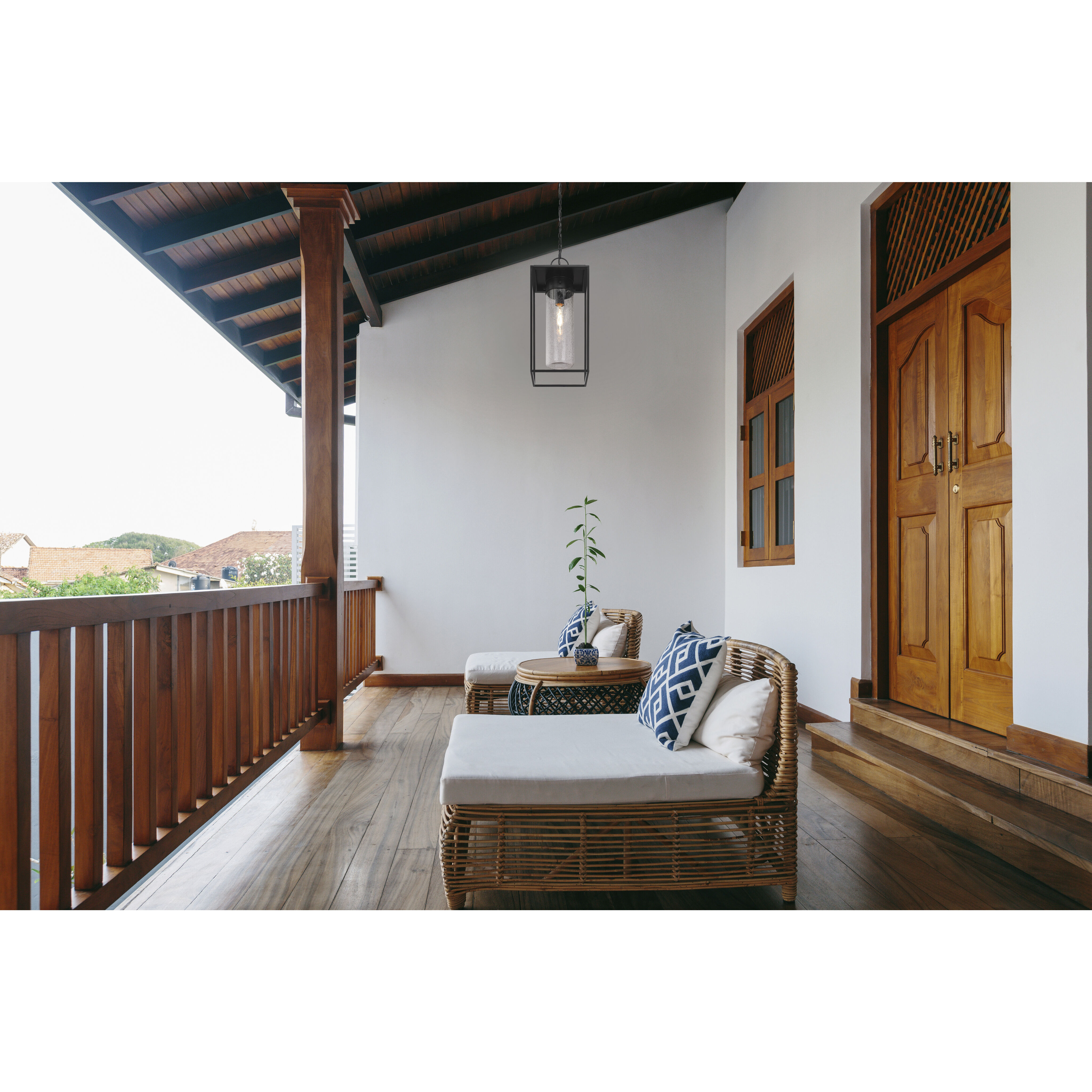 Sheridan 1 Light 10 inch Black Outdoor Chain Mount Ceiling Fixture