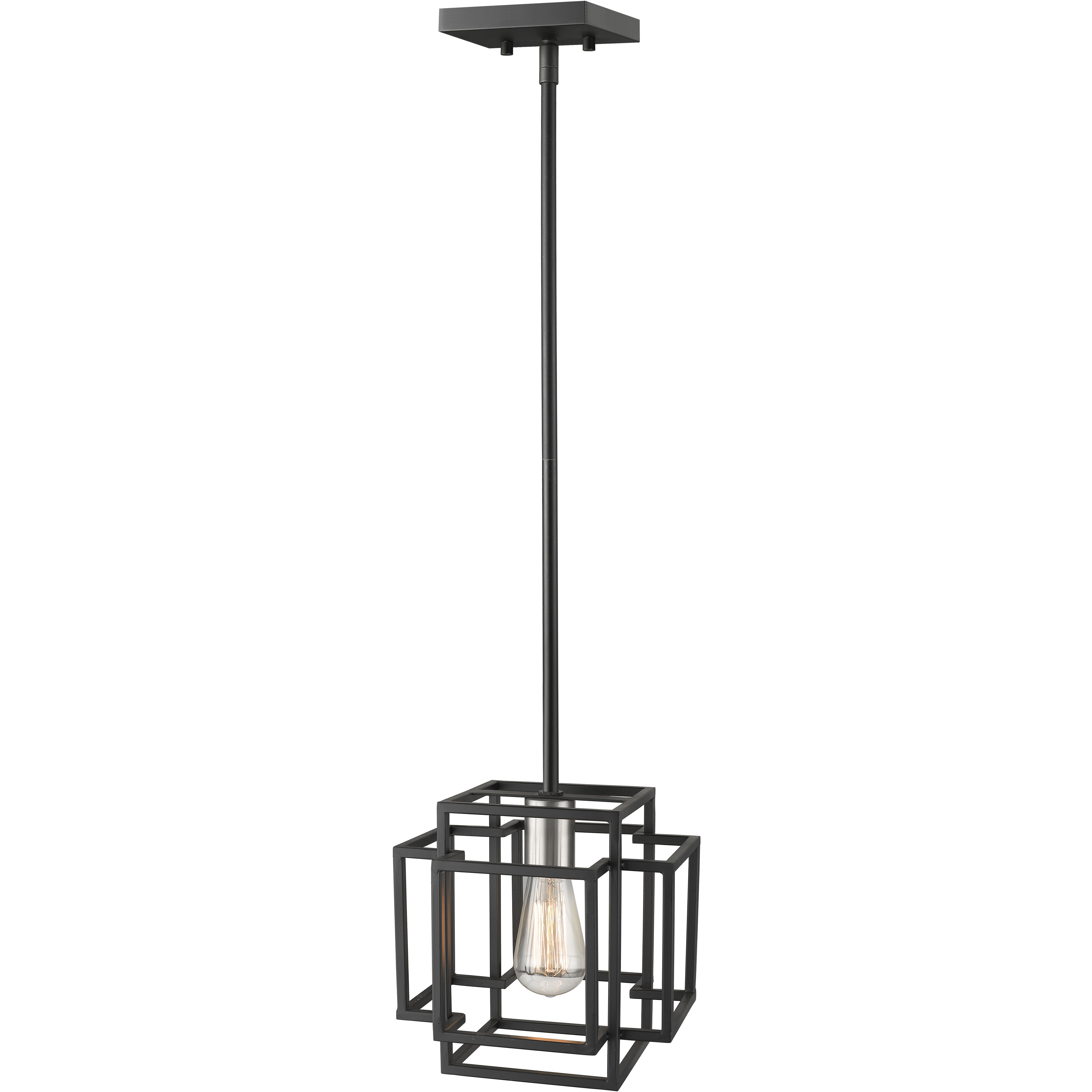 Titania 1 Light 8.5 inch Black and Brushed Nickel Pendant Ceiling Light