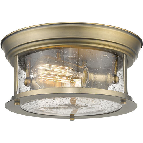 Sonna 2 Light 11 inch Heritage Brass Flush Mount Ceiling Light