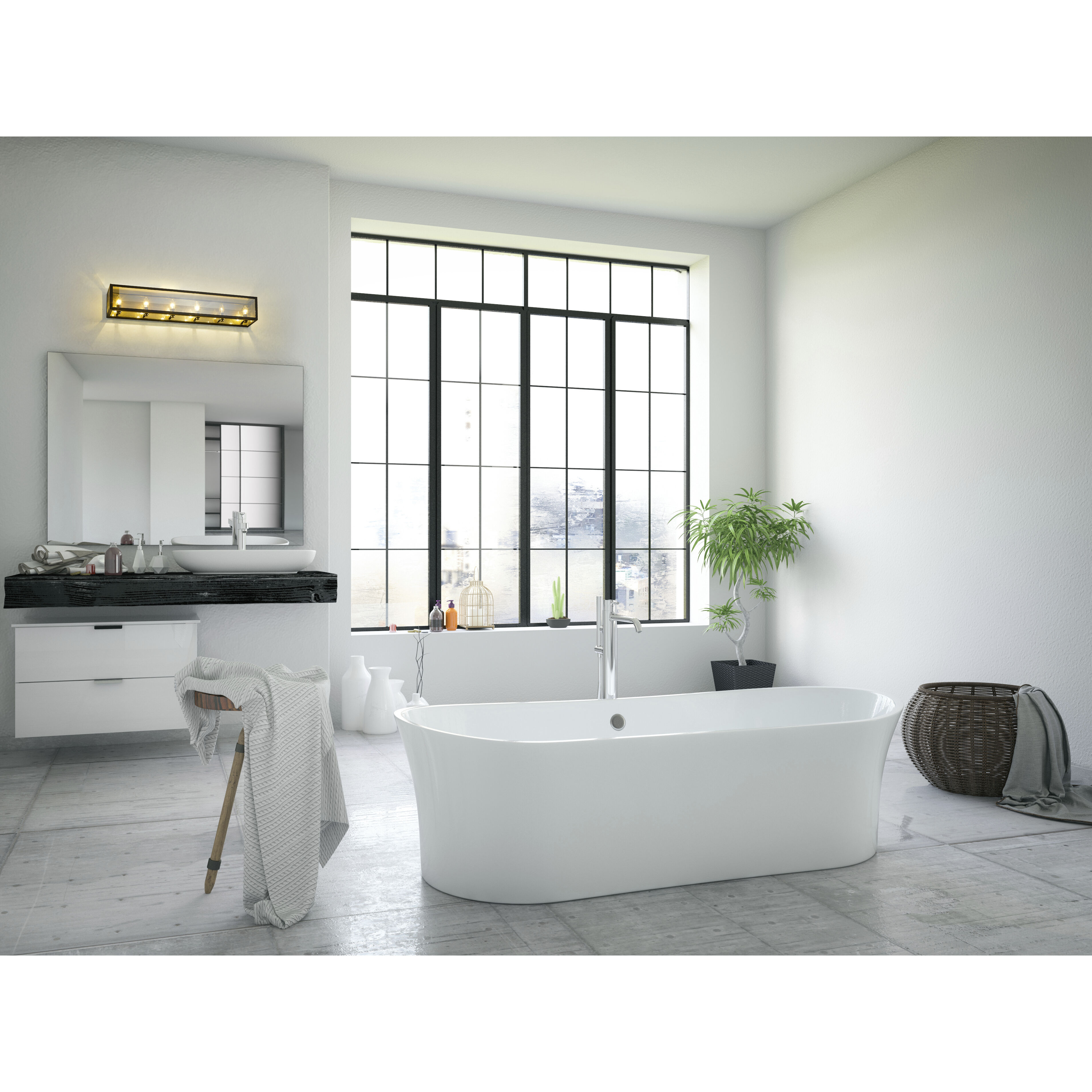 Infinity 6 Light 36 inch Misty Charcoal Vanity Wall Light