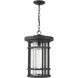 Jordan 1 Light 12 inch Black Outdoor Chain Mount Ceiling Fixture