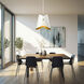 Salone 1 Light 14.25 inch Matte White Pendant Ceiling Light in Matte White Outer,  Gold Inner