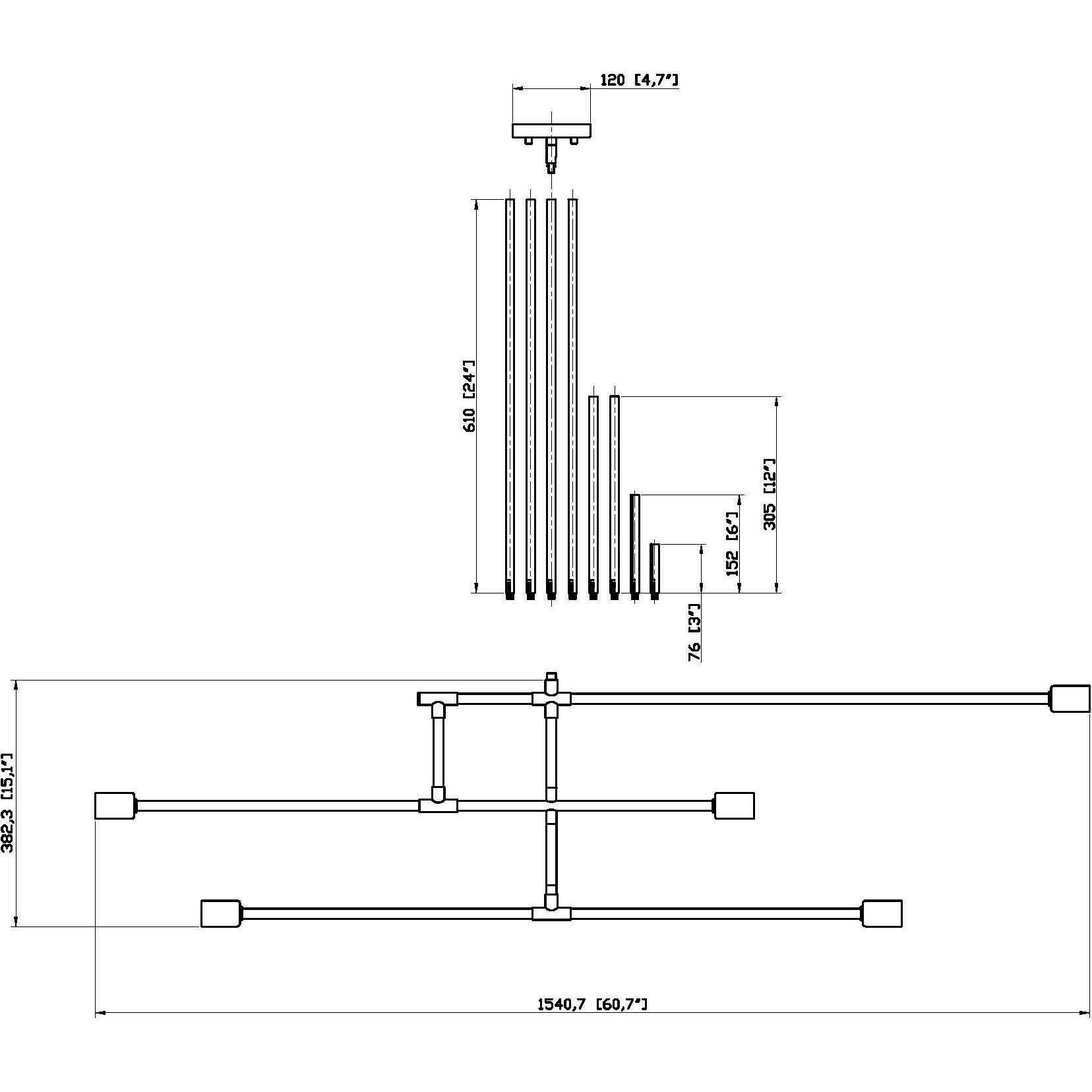 Modernist 5 Light 4.75 inch Chrome Chandelier Ceiling Light