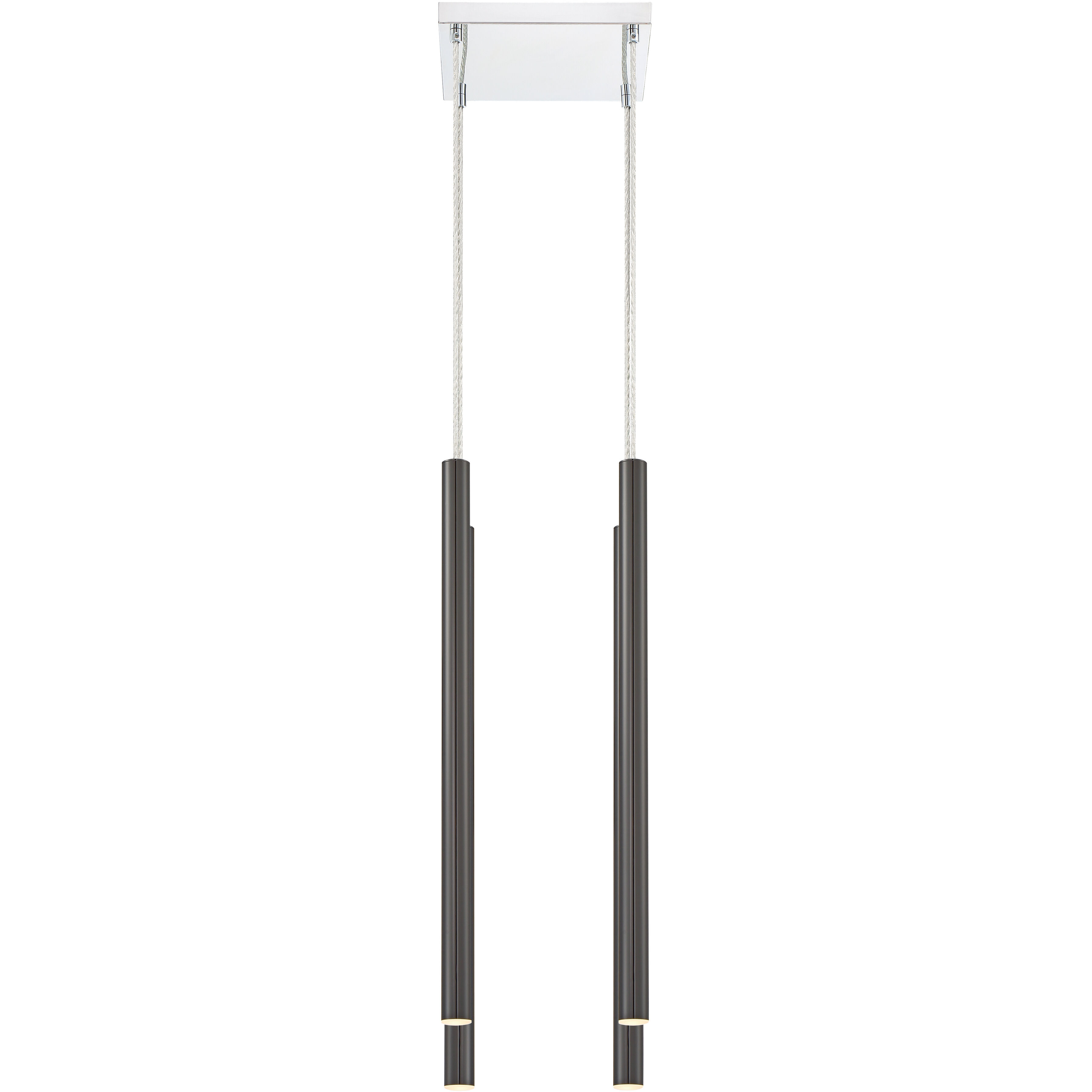 Forest LED 9.5 inch Chrome Chandelier Ceiling Light in 4, Pearl Black Steel, 15