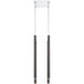 Forest LED 9.5 inch Chrome Chandelier Ceiling Light in 4, Pearl Black Steel, 15