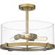Callista 3 Light 16.5 inch Rubbed Brass Semi Flush Mount Ceiling Light