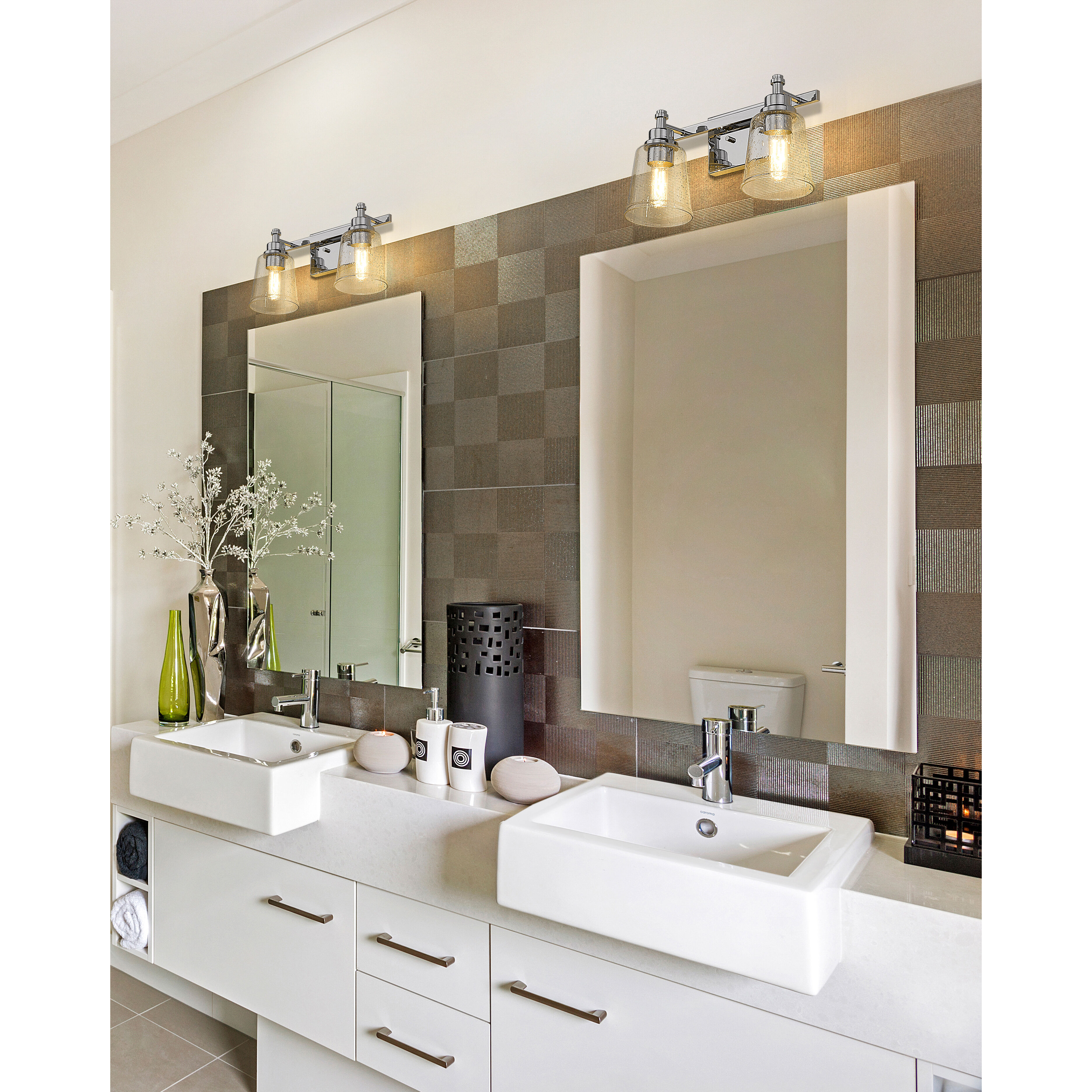 Bohin 2 Light 16 inch Chrome Vanity Wall Light