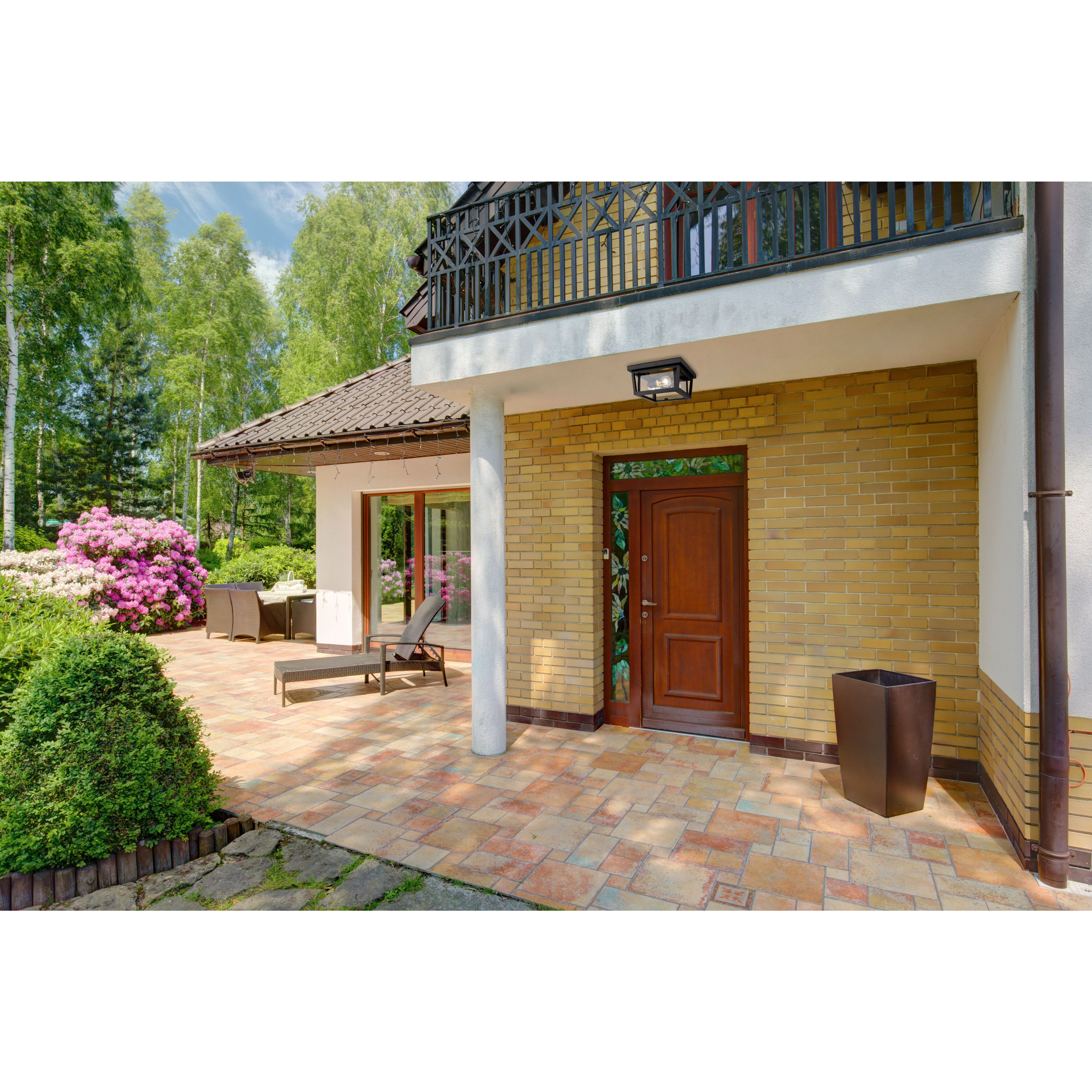 Seoul 3 Light 12 inch Oil Rubbed Bronze Outdoor Flush Mount