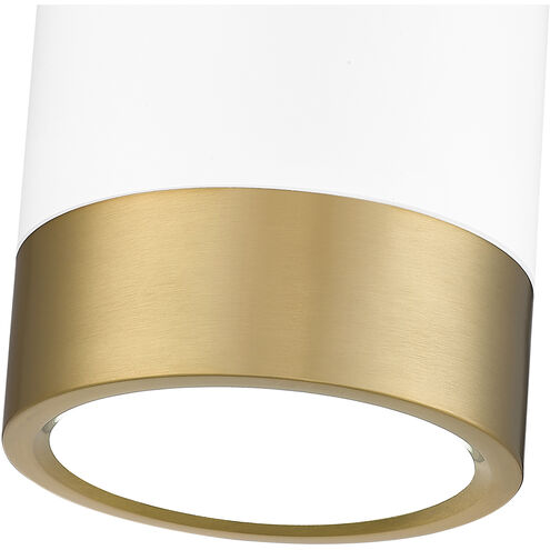 Algar LED 6 inch Matte White and Modern Gold Flush Mount Ceiling Light