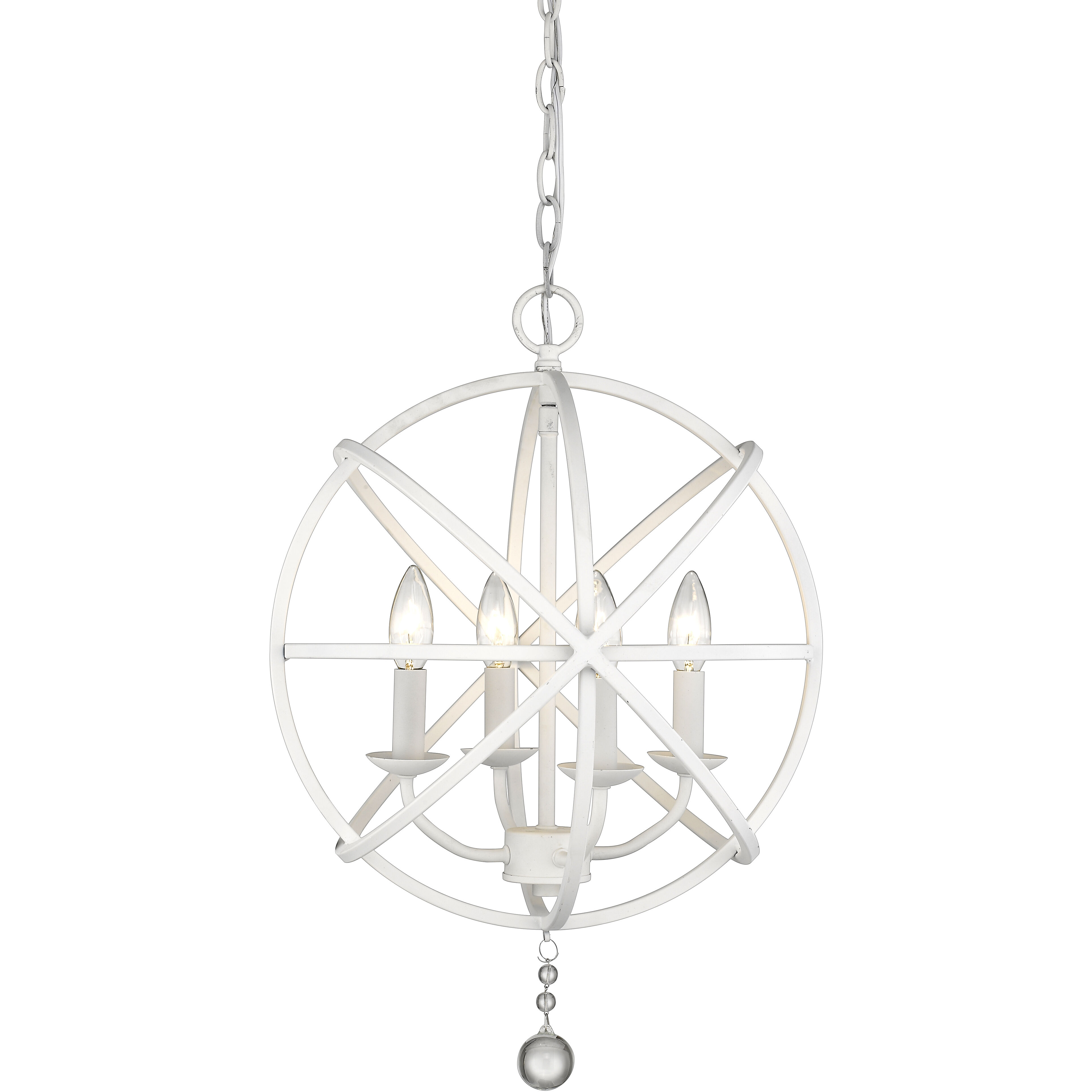 Tull 4 Light 16 inch Matte White Chandelier Ceiling Light