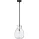 Bella 1 Light 12 inch Matte Black and Brushed Nickel Pendant Ceiling Light