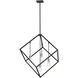 Vertical 4 Light 34 inch Matte Black and Brushed Nickel Chandelier Ceiling Light