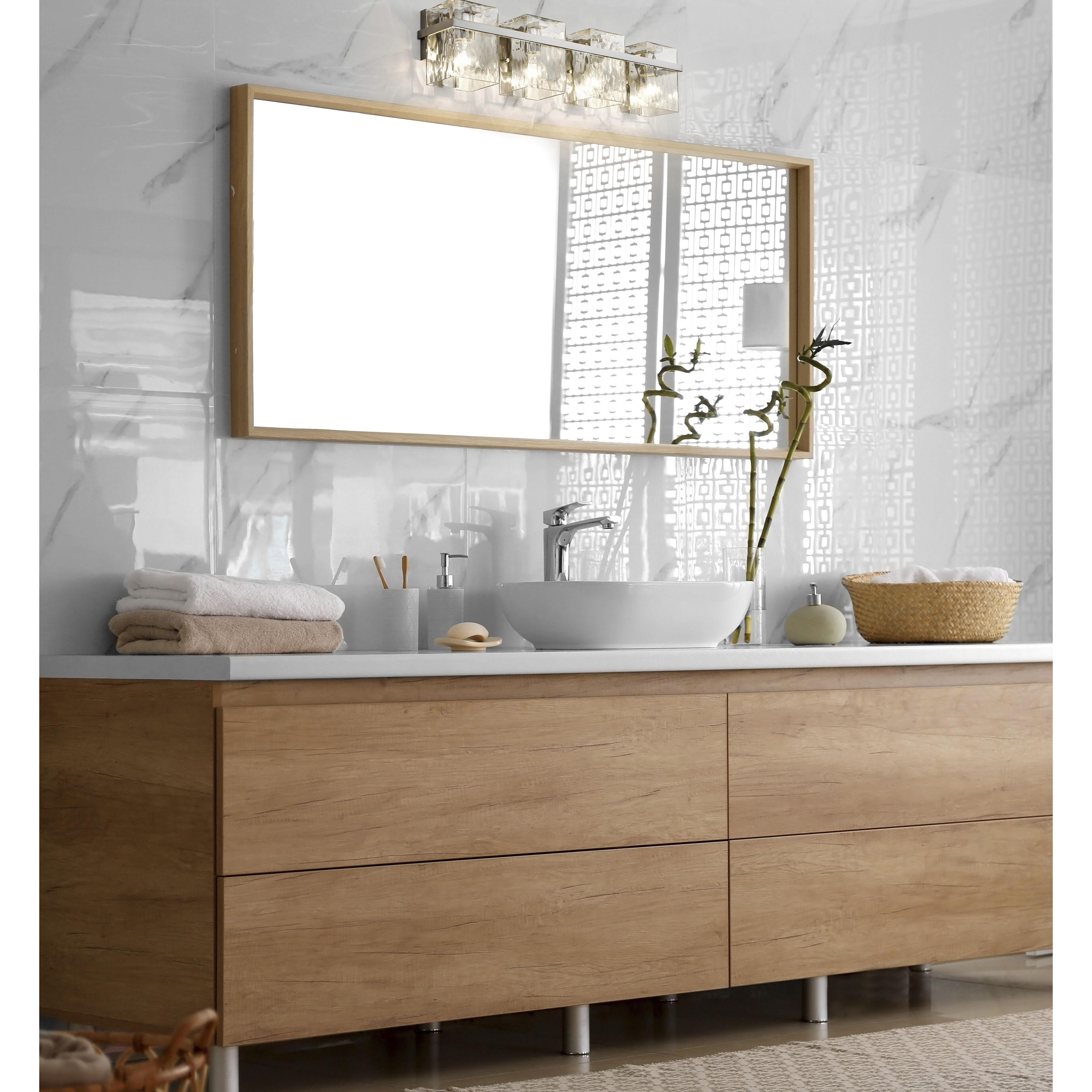 Bennington 4 Light 29.25 inch Brushed Nickel Bathroom Vanity Wall Light