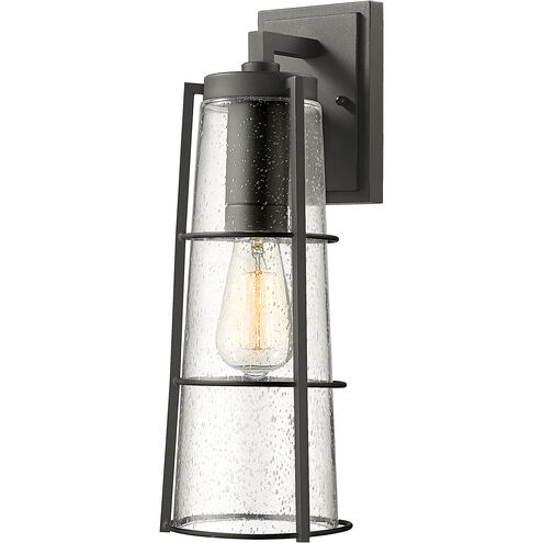 Helix 1 Light 17 inch Black Outdoor Wall Light