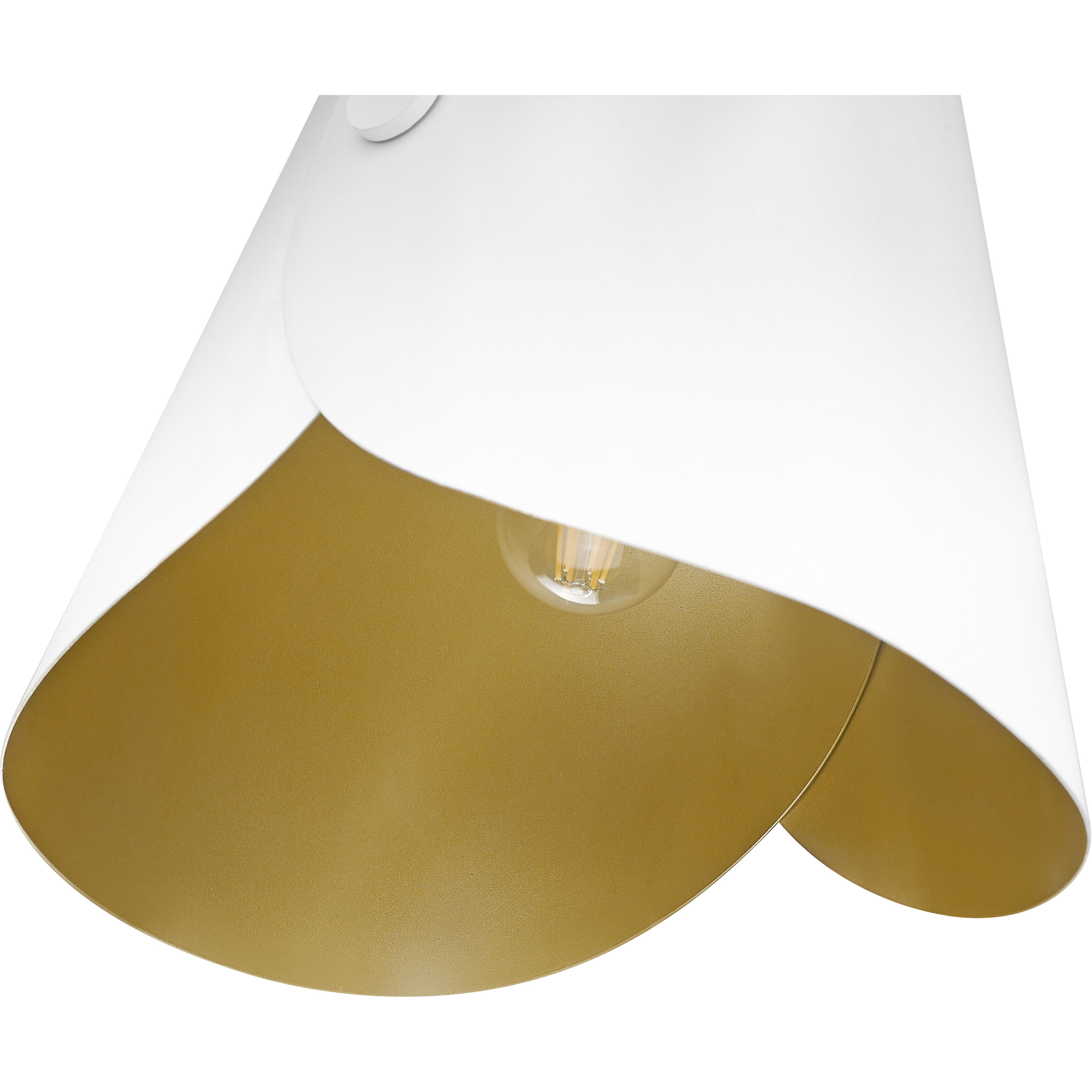 Salone 1 Light 10 inch Matte White Pendant Ceiling Light in Matte White Outer,  Gold Inner