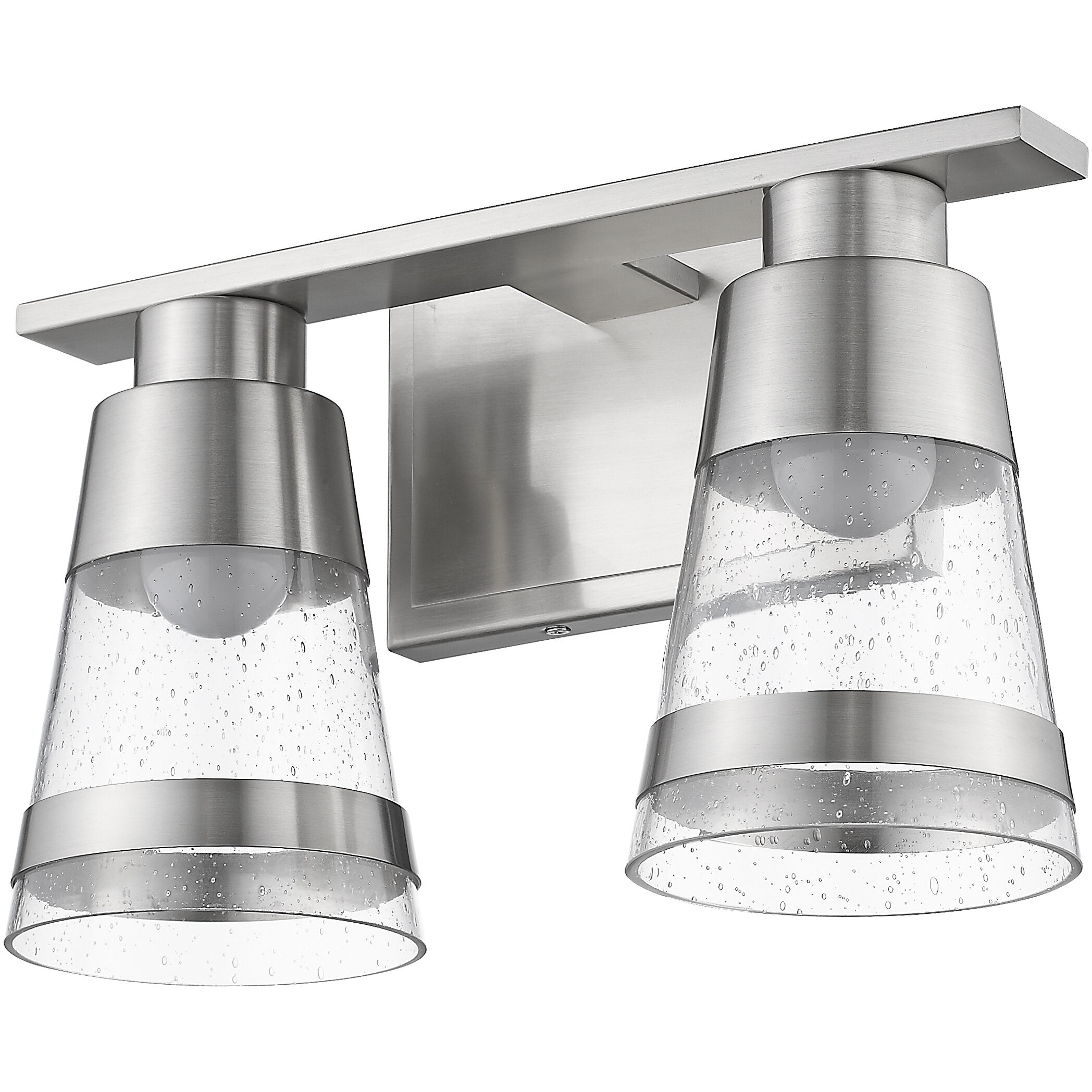 Ethos LED 13 inch Brushed Nickel Vanity Wall Light in Seedy Glass