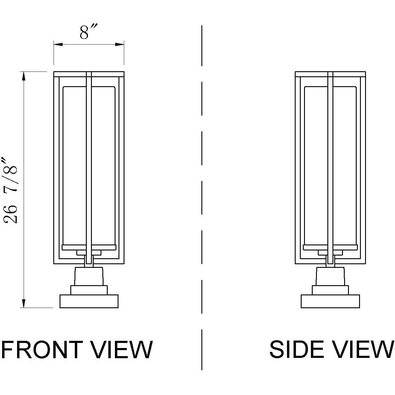 Aura 1 Light 15.25 inch Black Outdoor Pier Mounted Fixture in G9