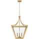 Montalcino 4 Light 18 inch Rubbed Brass Chandelier Ceiling Light
