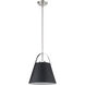 Z-Studio 1 Light 12.5 inch Matte Black and Brushed Nickel Pendant Ceiling Light