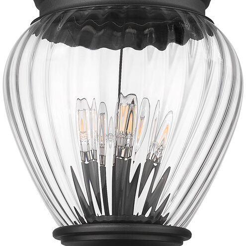 Davina 4 Light 119.25 inch Black Outdoor Post Mounted Fixture in G9