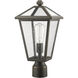 Talbot 1 Light 16.5 inch Oil Rubbed Bronze Outdoor Post Mount Fixture in Seedy Glass