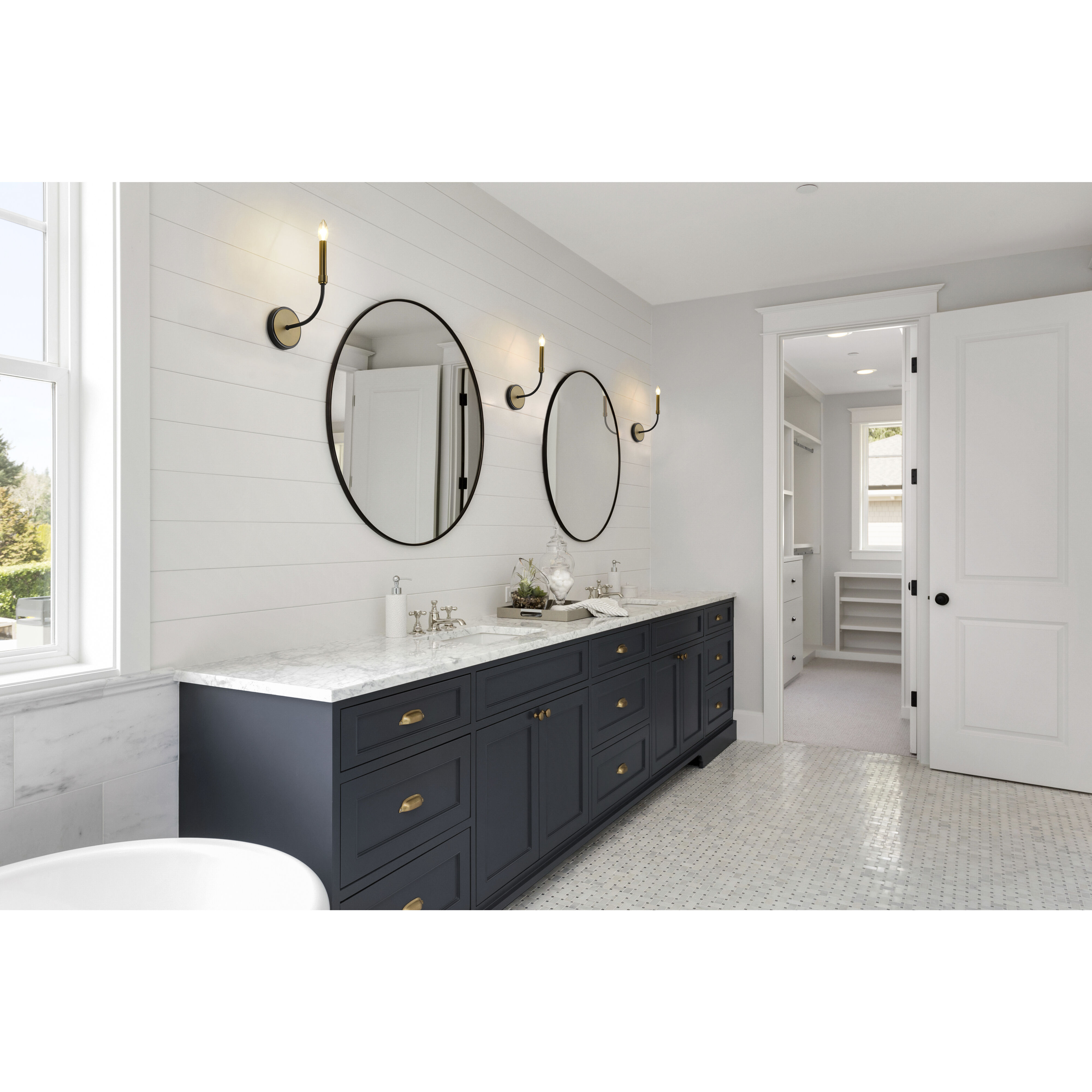 Haylie 1 Light 5.25 inch Matte Black and Olde Brass Wall Sconce Wall Light