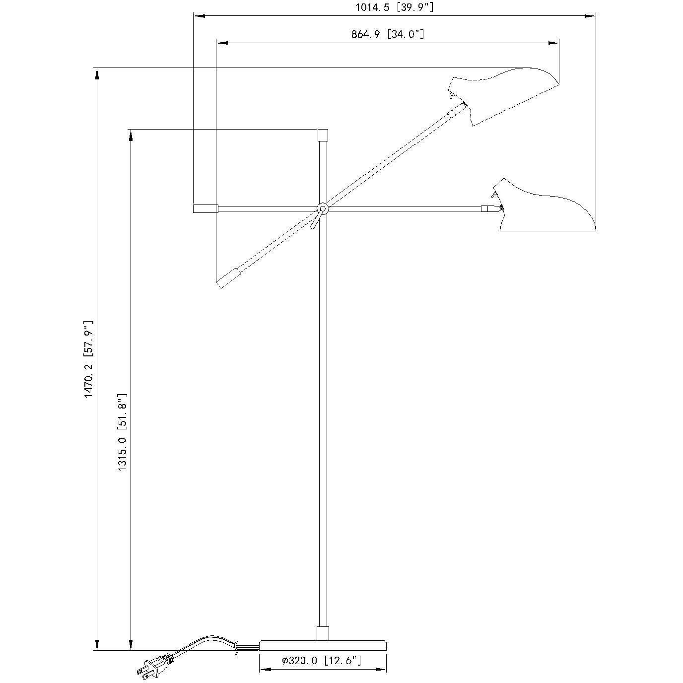 Bellamy 52 inch 100.00 watt Matte Black Floor Lamp Portable Light