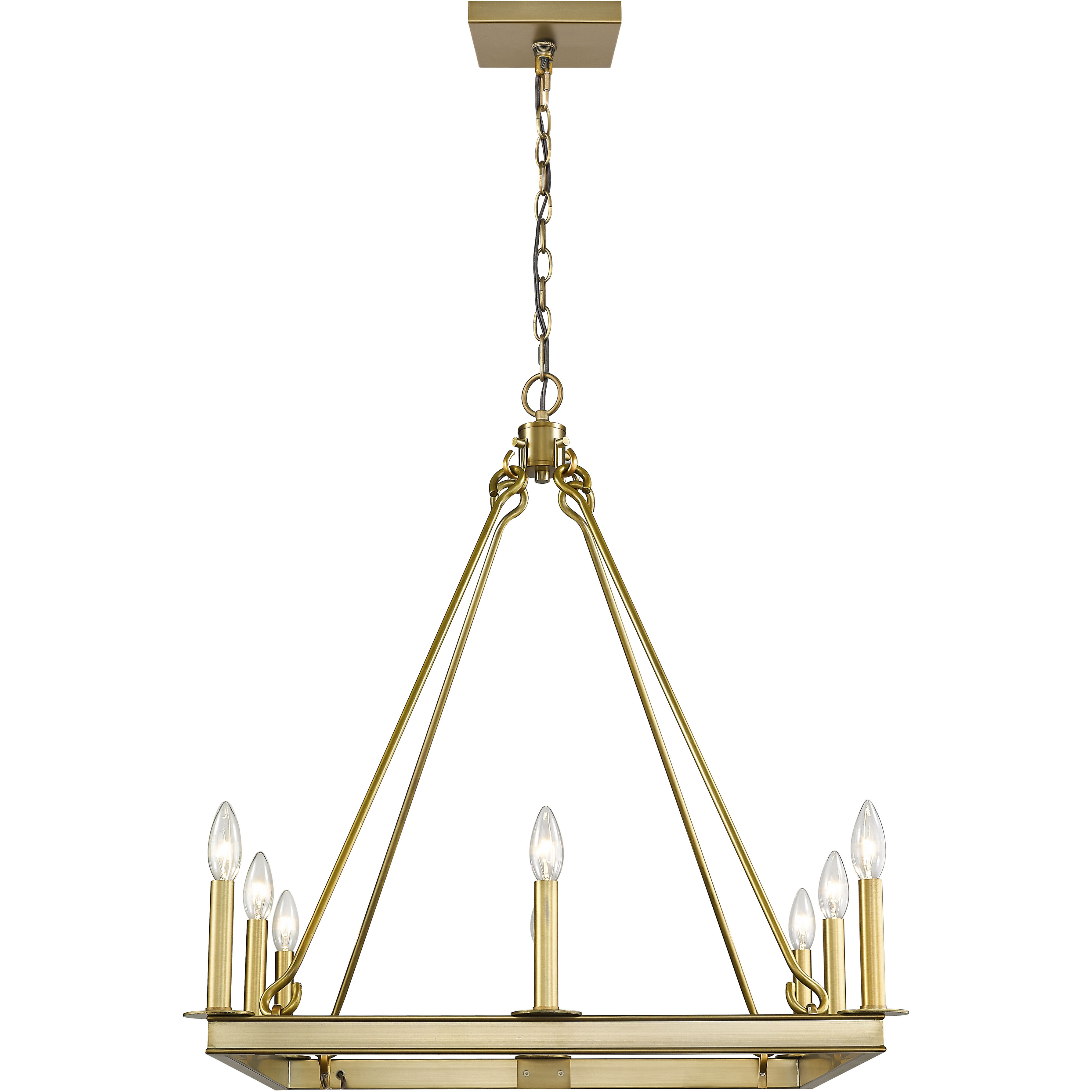Barclay 8 Light 26 inch Olde Brass Chandelier Ceiling Light