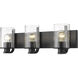 Beckett 3 Light 23 inch Matte Black Vanity Wall Light