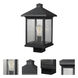 Portland 1 Light 17 inch Oil Rubbed Bronze Outdoor Post Mount Fixture in Clear Seedy Glass, 5.74