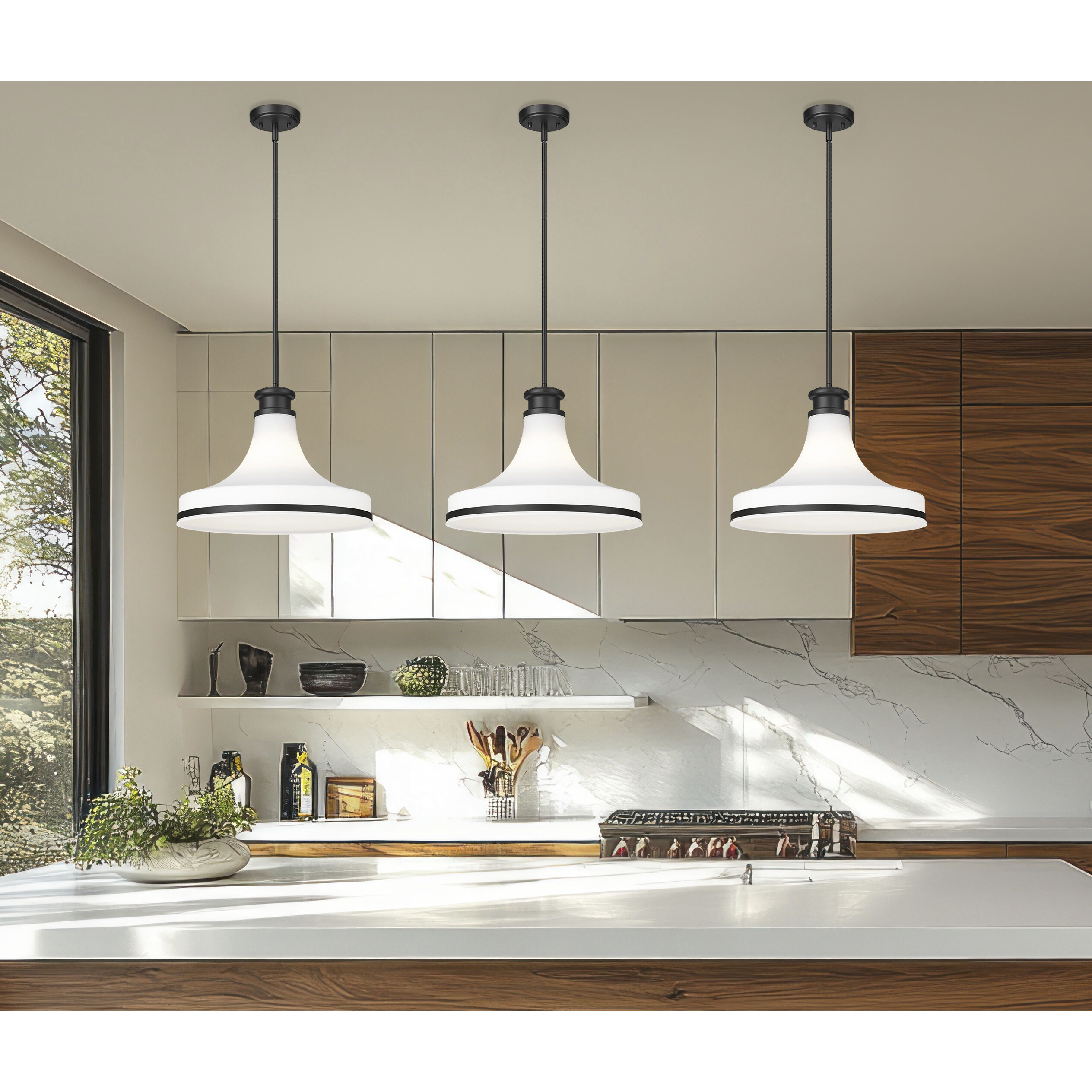 Reznor Pendant Ceiling Light in Matte Black