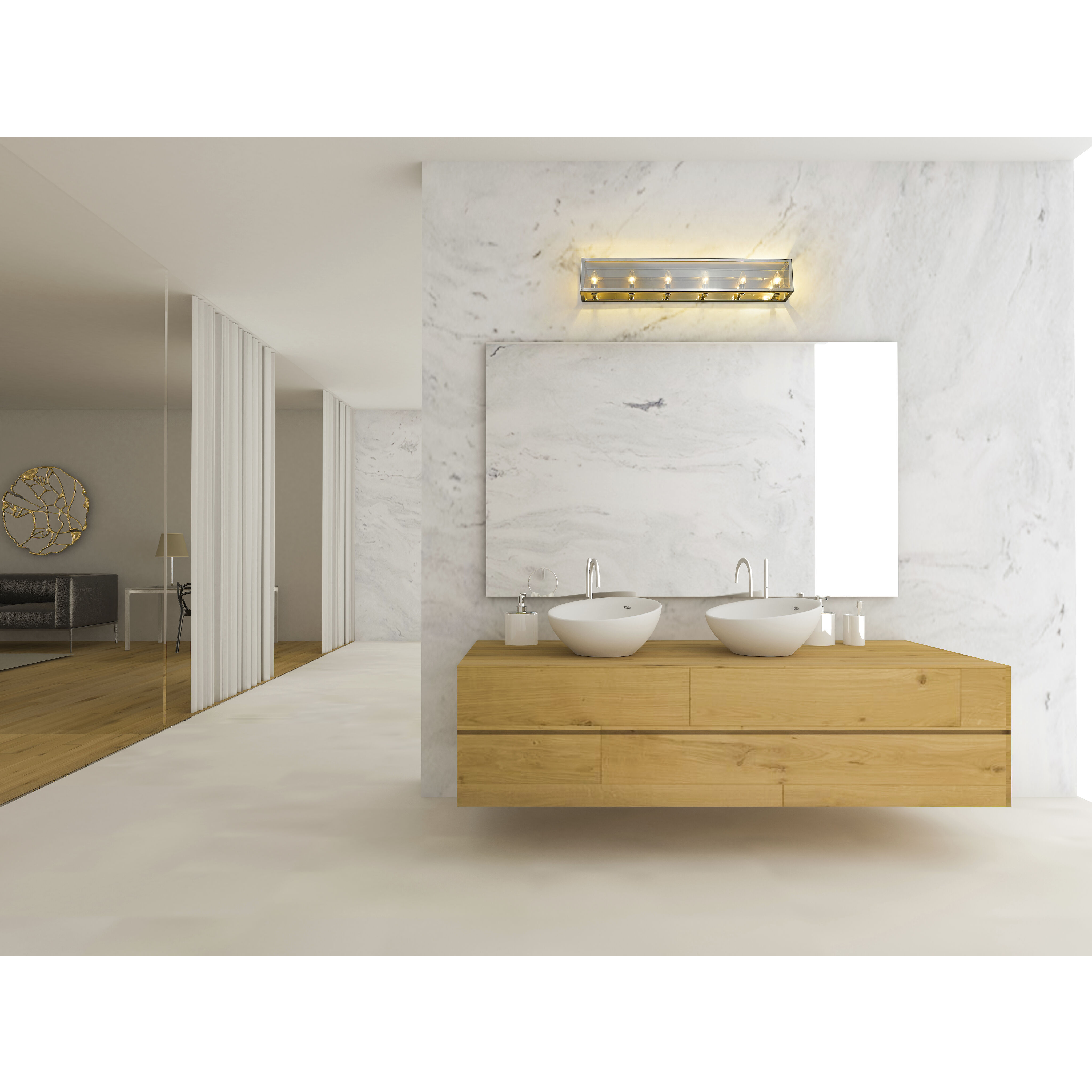 Infinity 6 Light 36 inch Chrome Vanity Wall Light