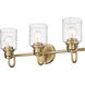 Kinsley 3 Light 22 inch Heirloom Gold Bath Vanity Wall Light in Heritage Gold