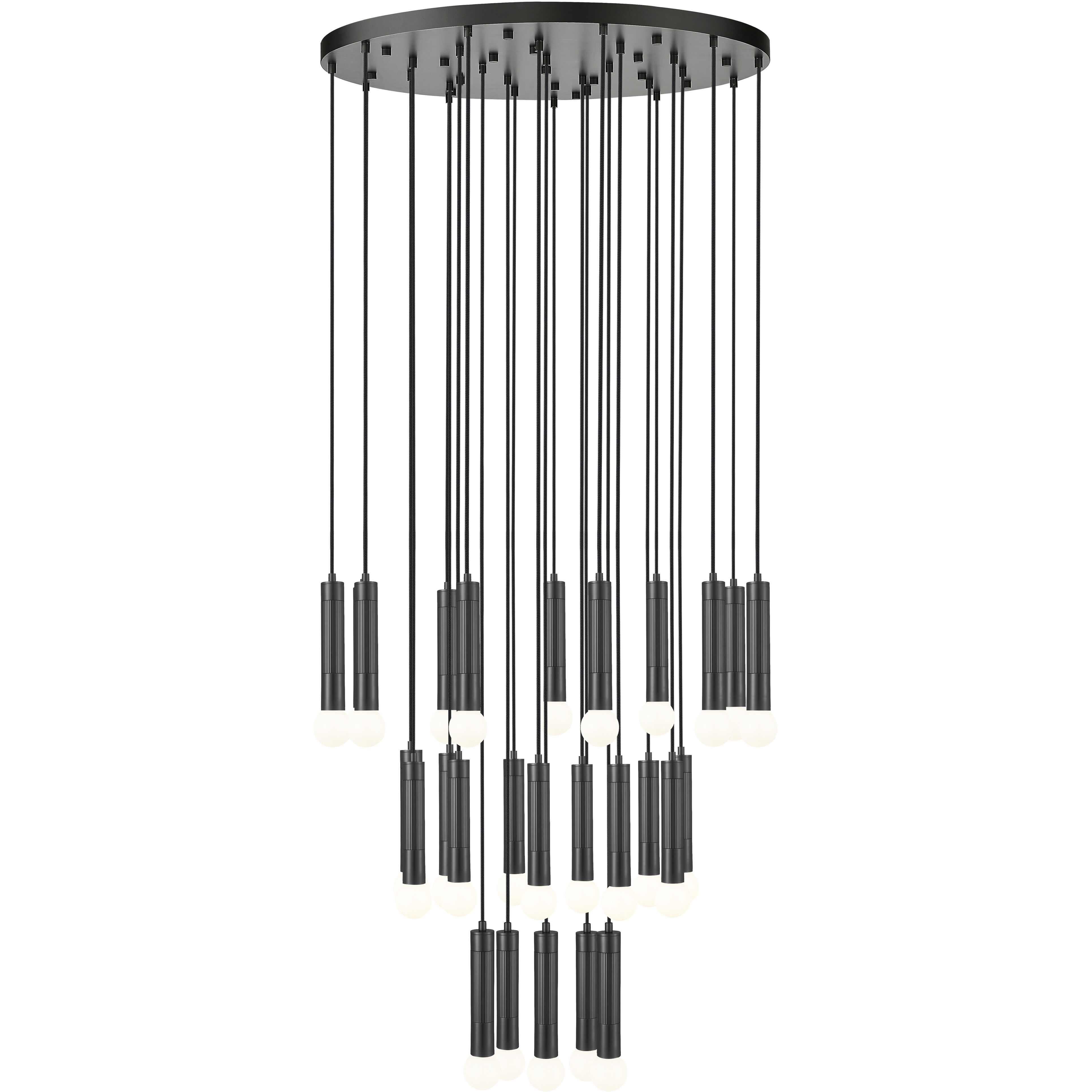 Stari 27 Light 36 inch Matte Black Chandelier Ceiling Light