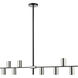 Calumet 8 Light 56 inch Matte Black and Polished Nickel Linear Chandelier Ceiling Light