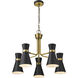 Soriano 5 Light 27 inch Matte Black and Heritage Brass Chandelier Ceiling Light
