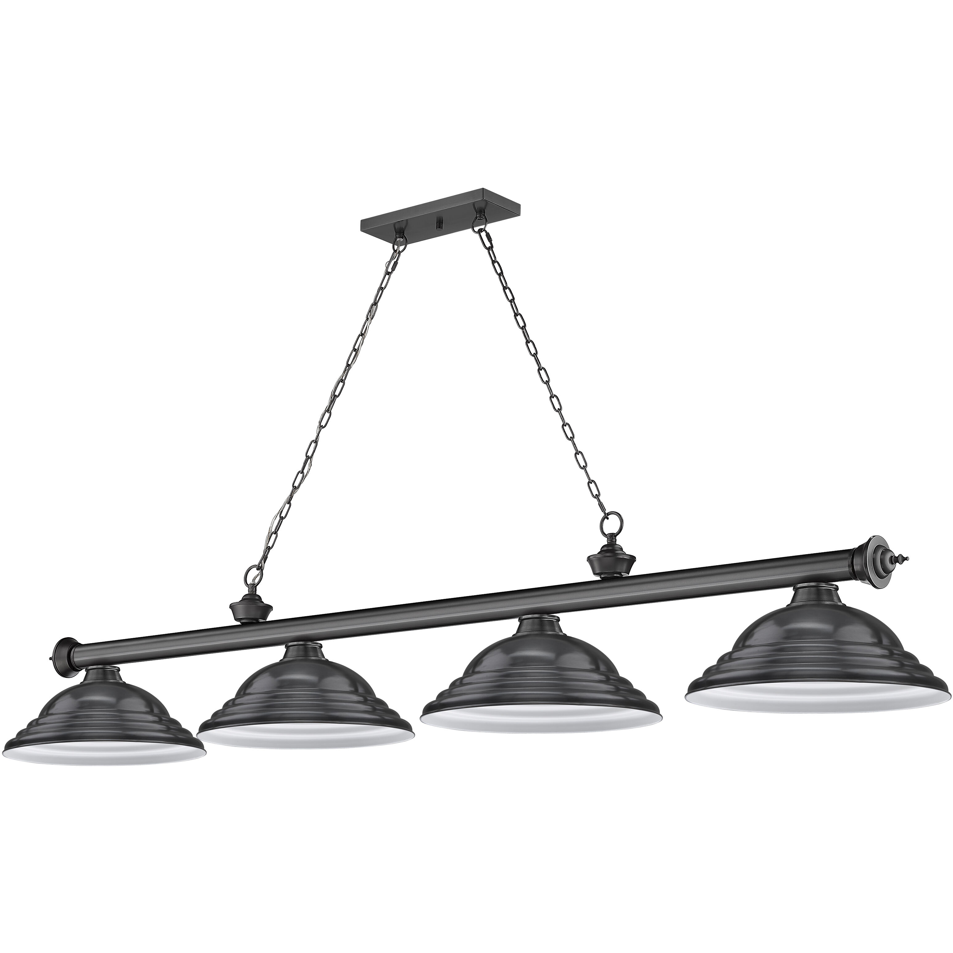 Cordon 4 Light 81.75 inch Bronze Plate Billiard Ceiling Light in Bronze Metal