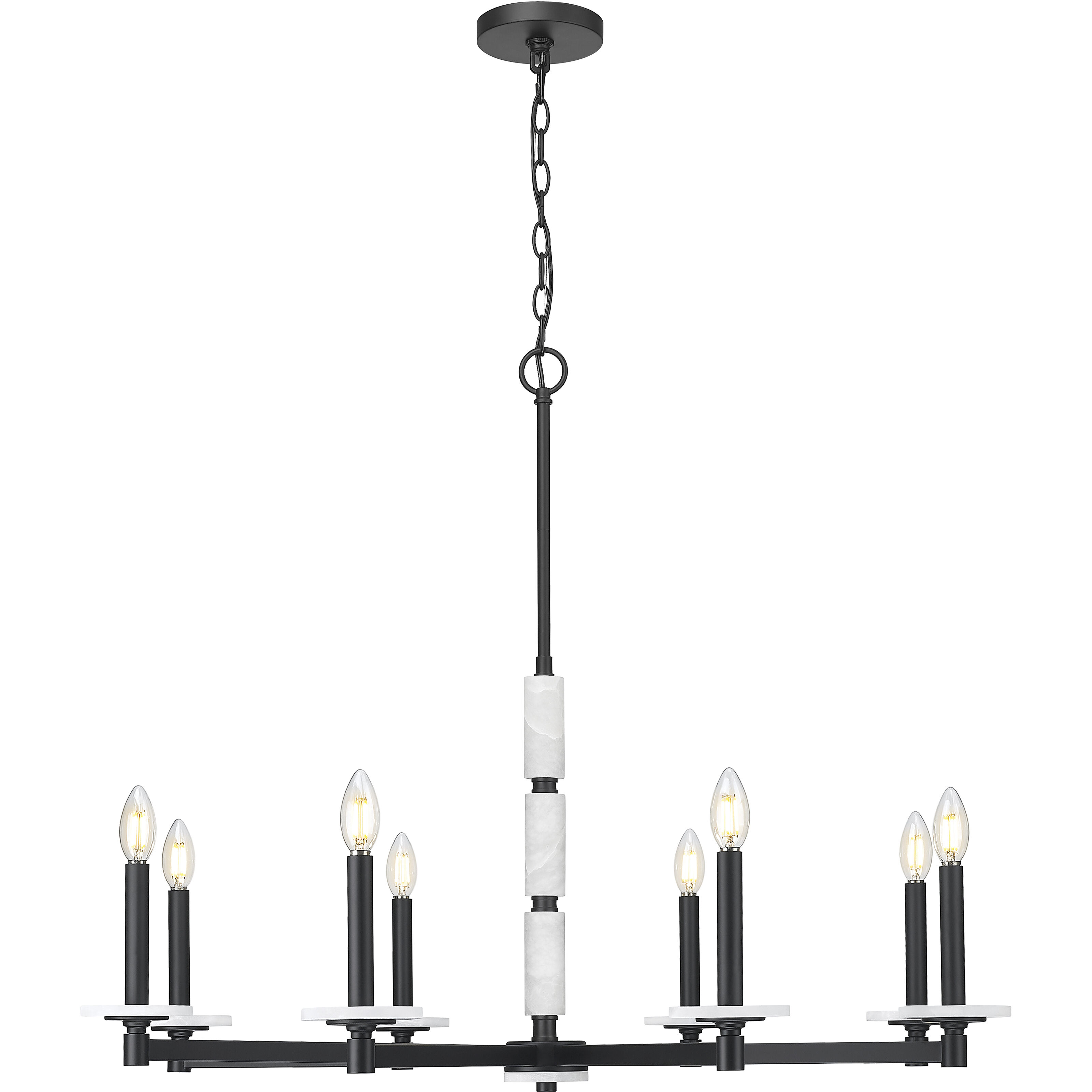 Kaden 8 Light 36.5 inch Matte Black Chandelier Ceiling Light