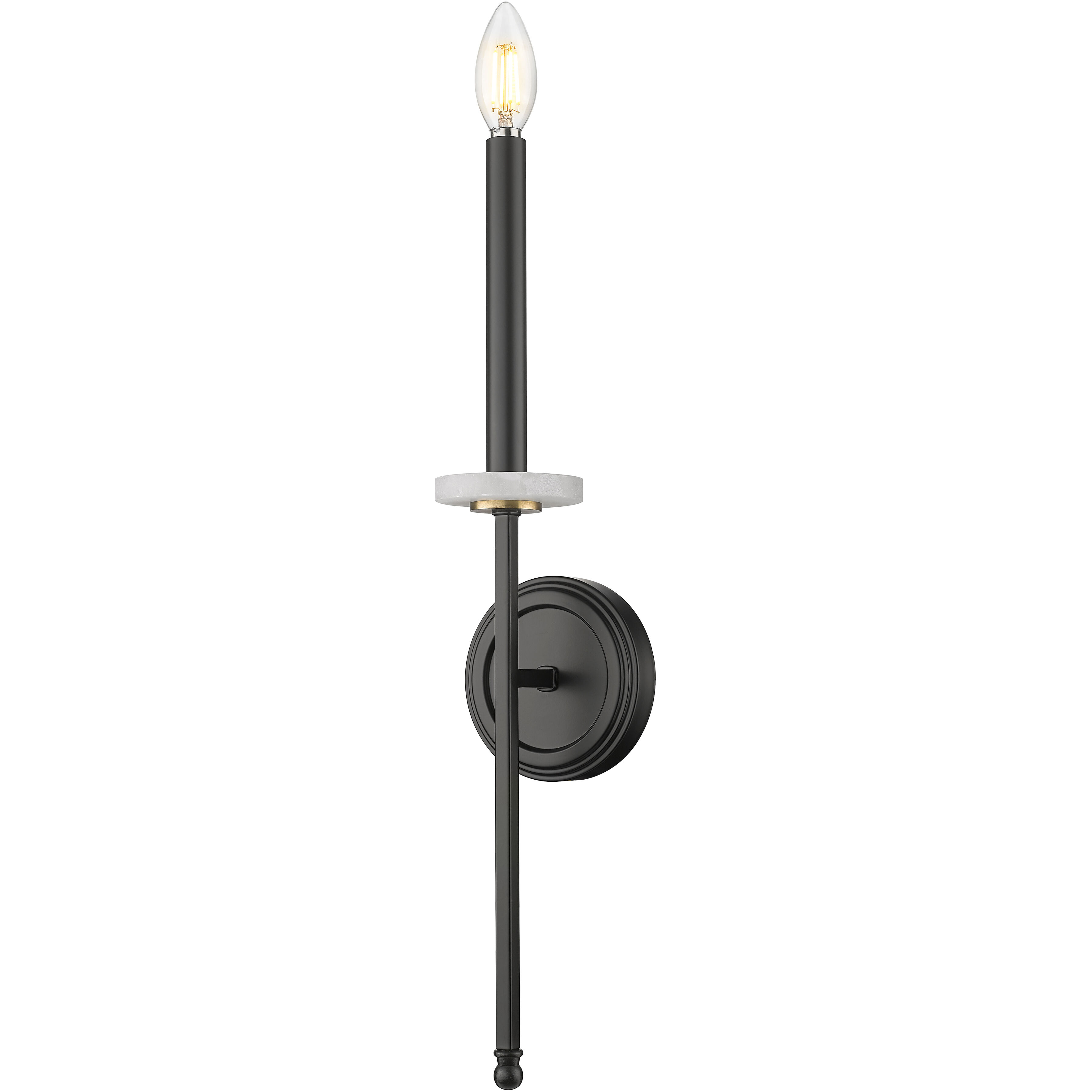 Gaultier Wall Sconce Wall Light in Matte Black and Modern Gold