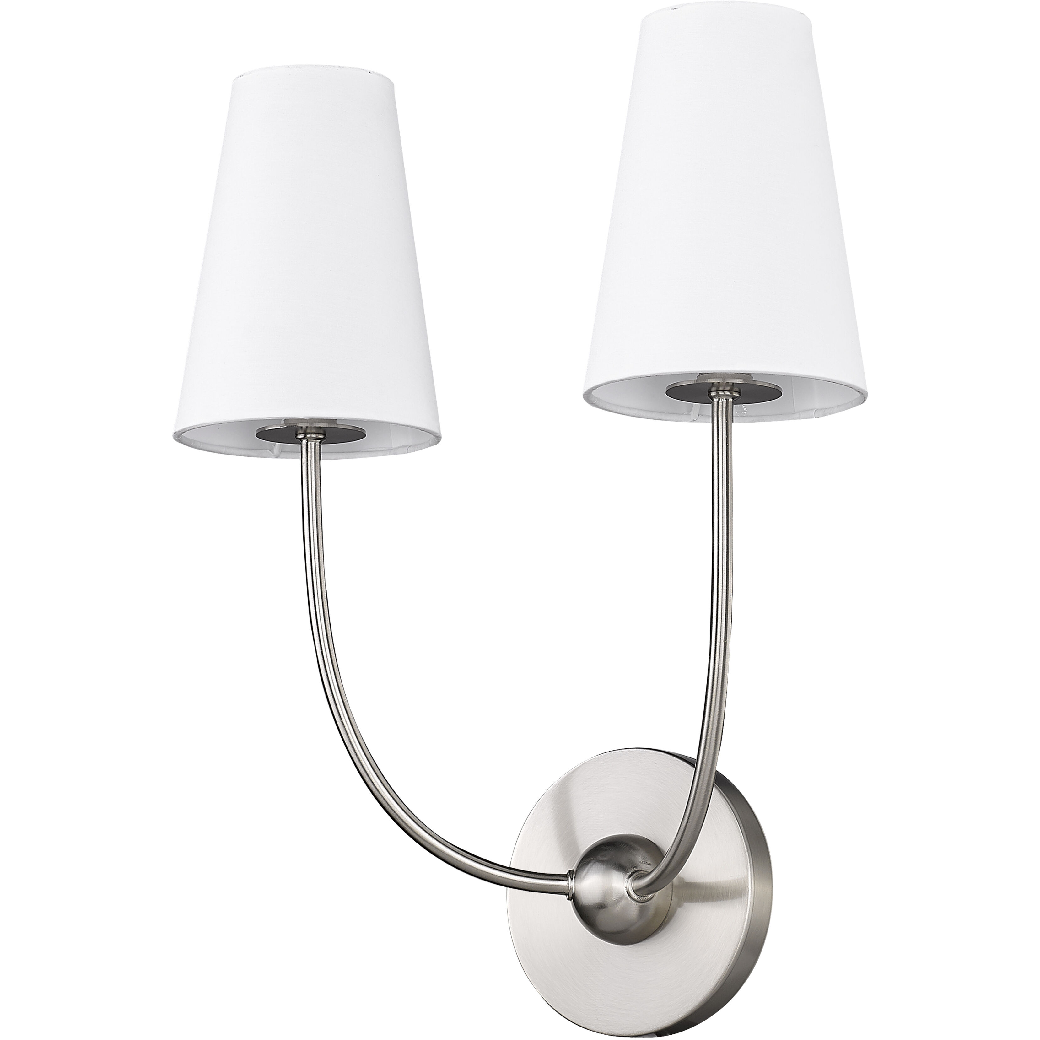 Shannon 2 Light 12.75 inch Brushed Nickel Wall Sconce Wall Light