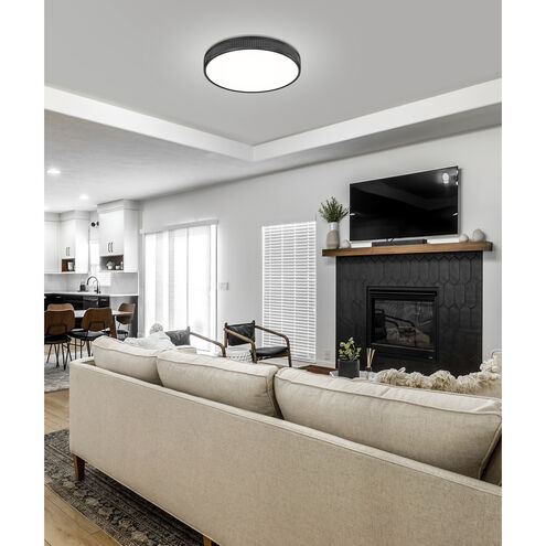 Stari LED 20.75 inch Matte Black Flush Mount Ceiling Light