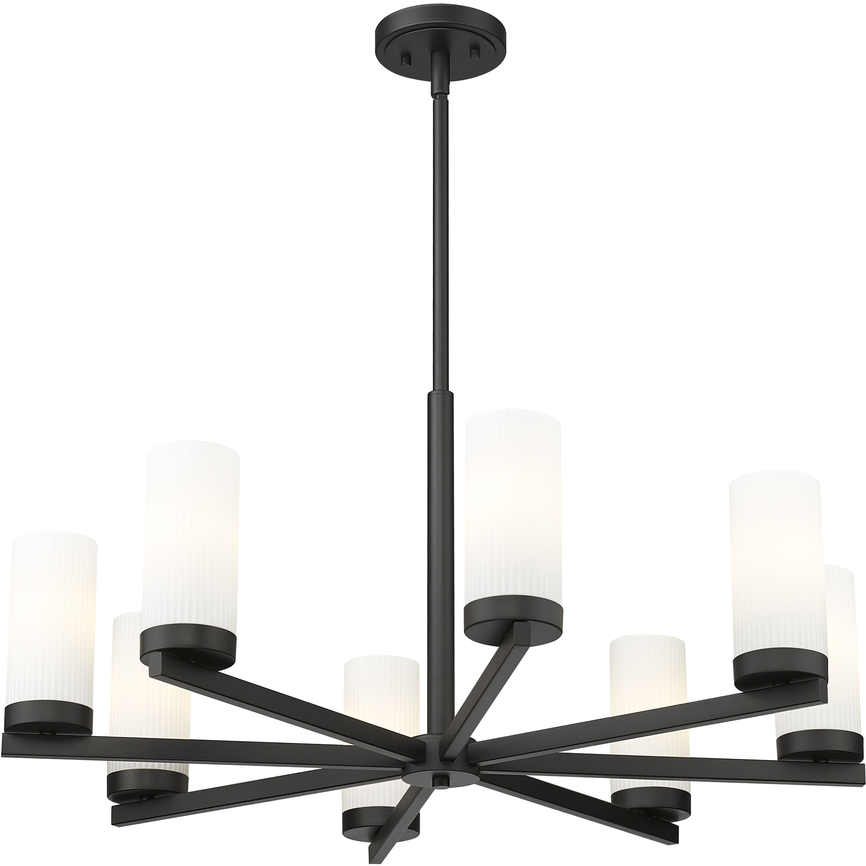 Danica 8 Light 31.5 inch Matte Black Chandelier Ceiling Light