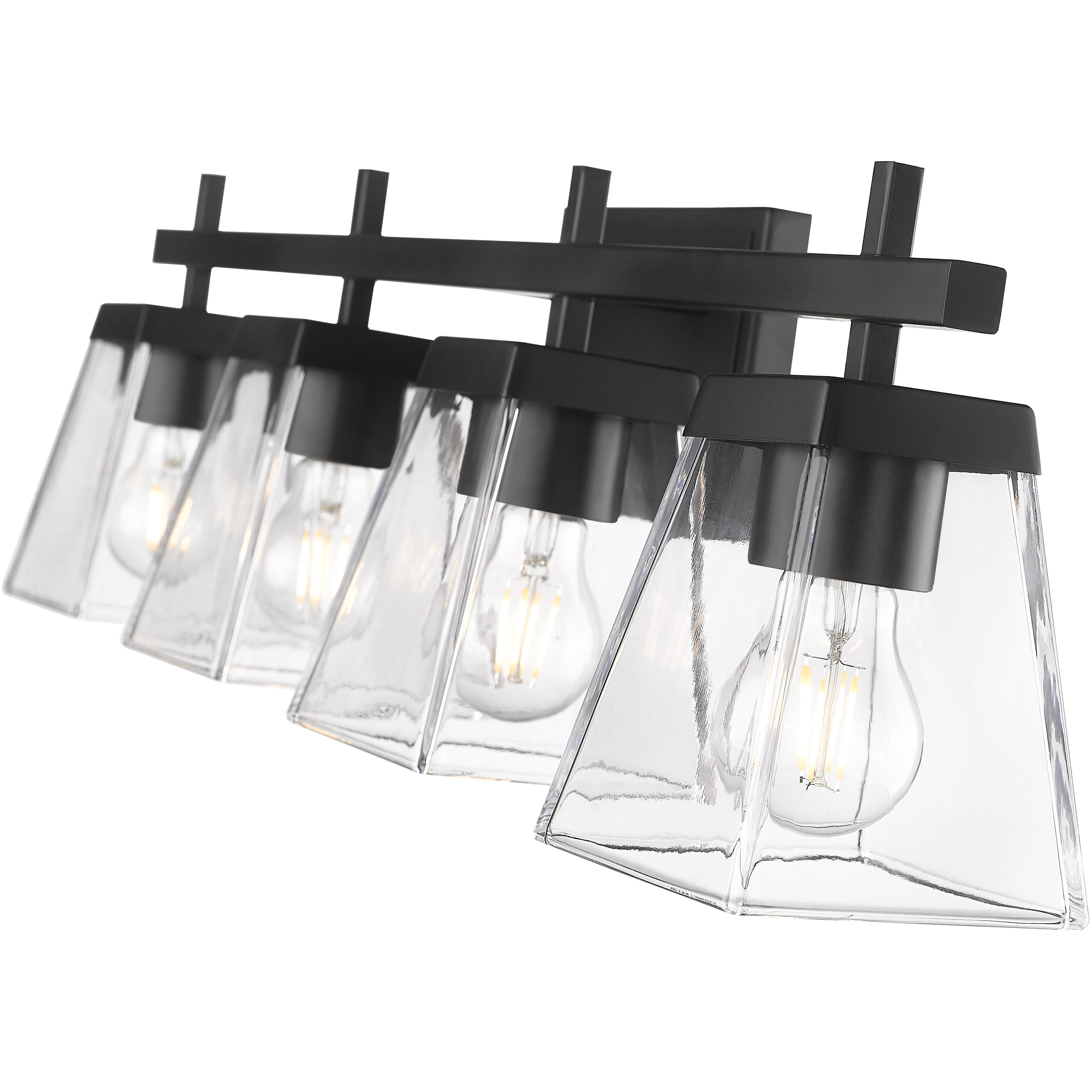 Lauren 4 Light 30.5 inch Matte Black Vanity Wall Light