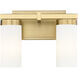 Danica 2 Light 11.75 inch Modern Gold Bath Vanity Light Wall Light