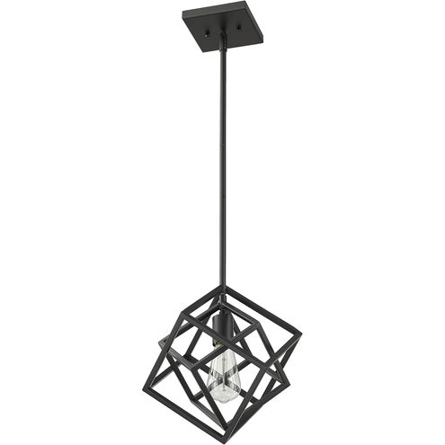 Euclid 1 Light 12 inch Matte Black Pendant Ceiling Light