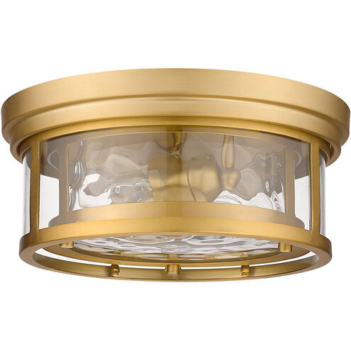 Clarion 2 Light 12 inch Olde Brass Flush Mount Ceiling Light