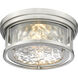 Clarion 2 Light 12 inch Brushed Nickel Flush Mount Ceiling Light