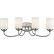 Cardinal 4 Light 27 inch Brushed Nickel Vanity Wall Light
