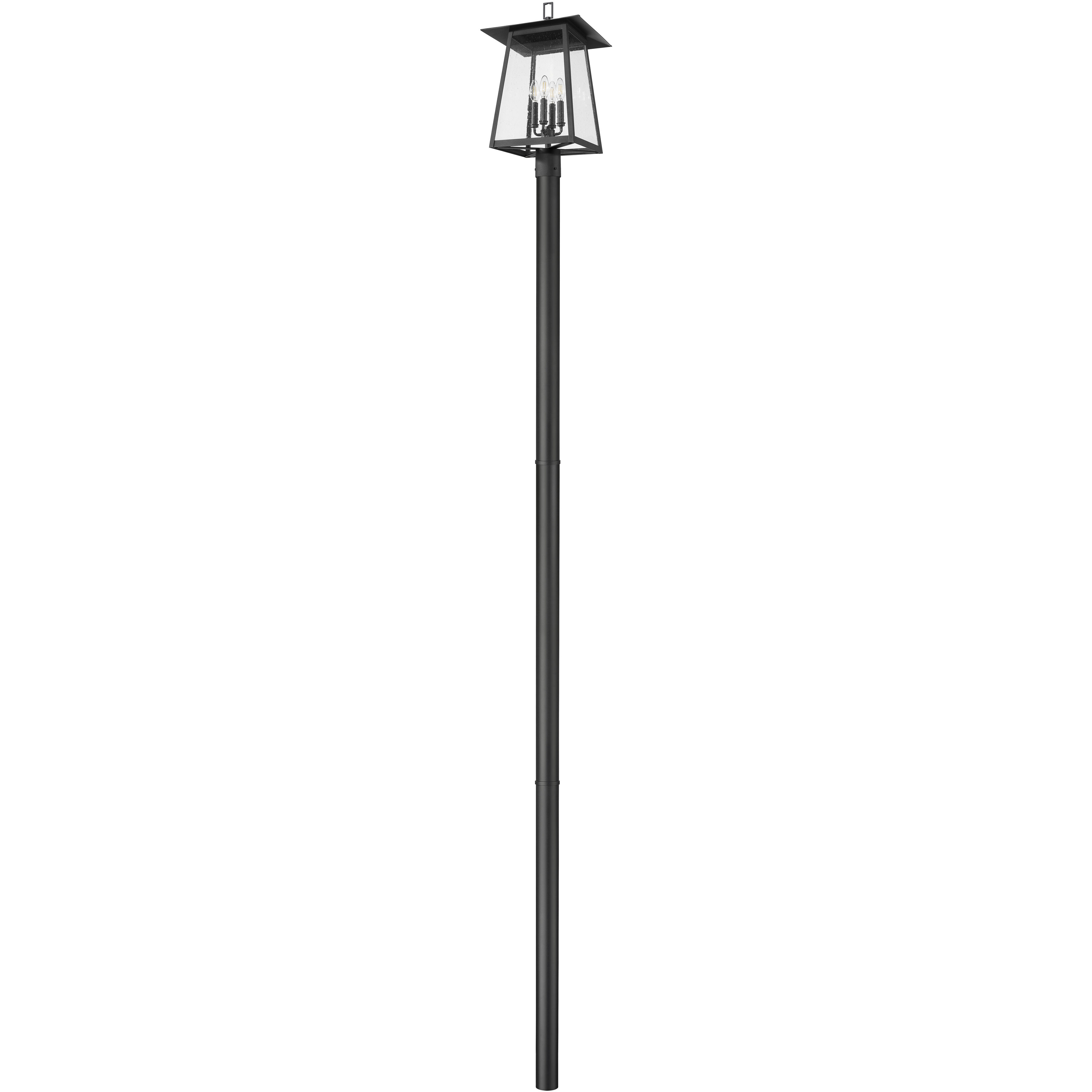 Rainer 4 Light 142.25 inch Black Outdoor Post Mounted Fixture in G9