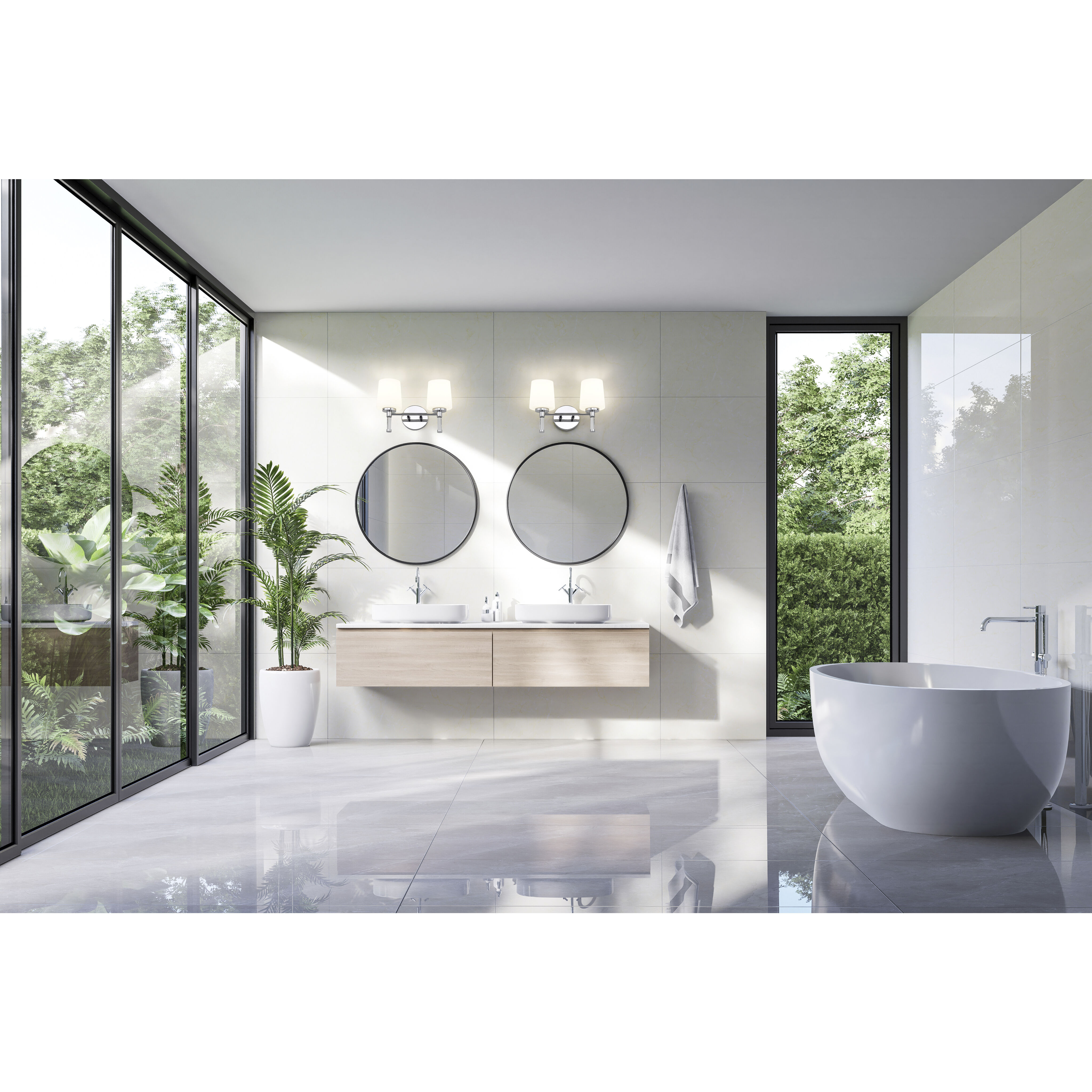 Henri Vanity Wall Light in Chrome